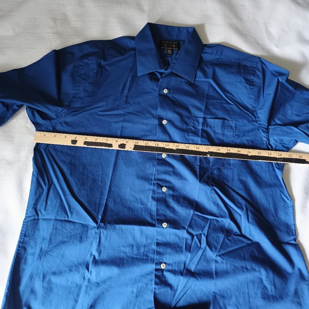 Colours Alexander Julian XL Bright blue button down Long Sleeve Collared - Picture 8 of 10
